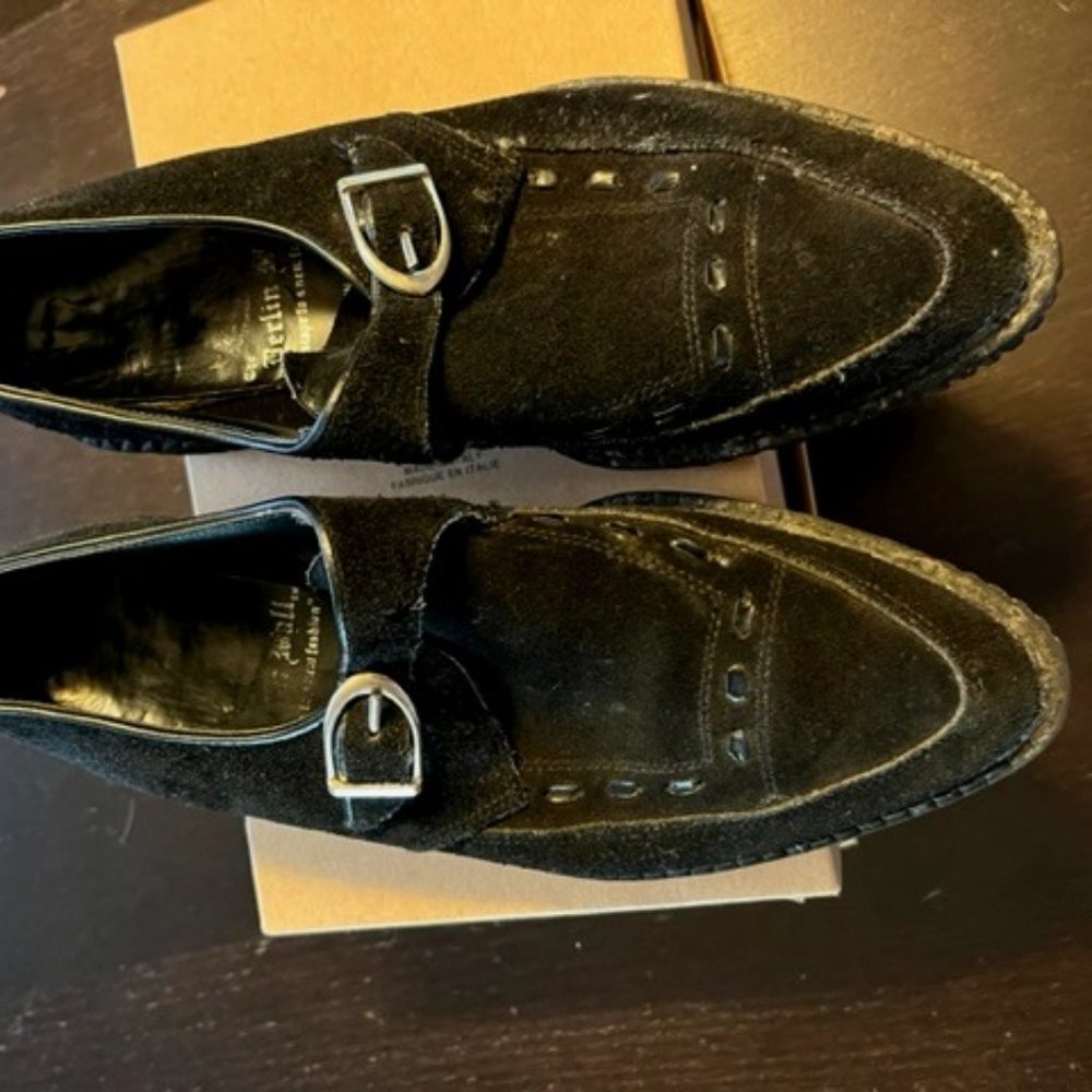 Vintage Berlin Wall Black Suede Creepers
